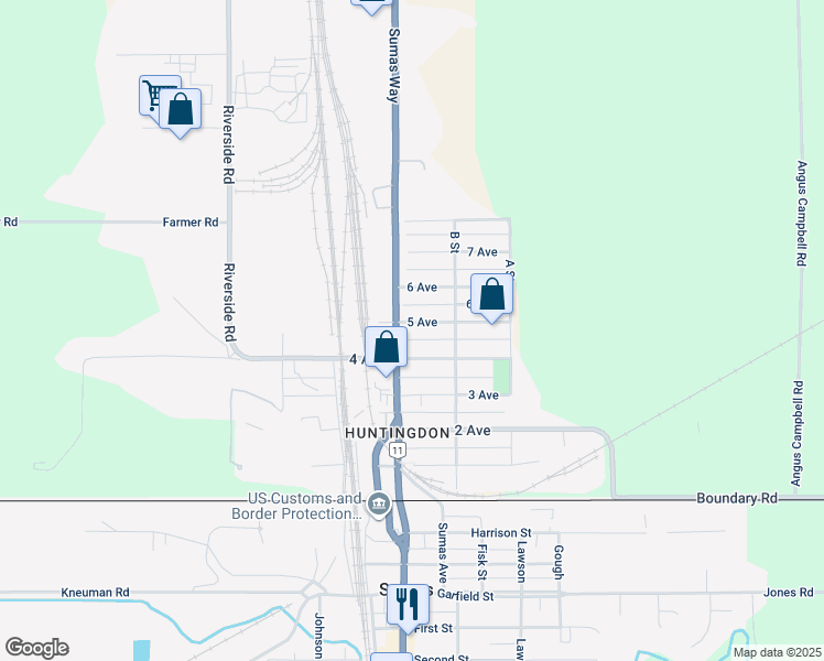 map of restaurants, bars, coffee shops, grocery stores, and more near 34624 5 Avenue in Abbotsford