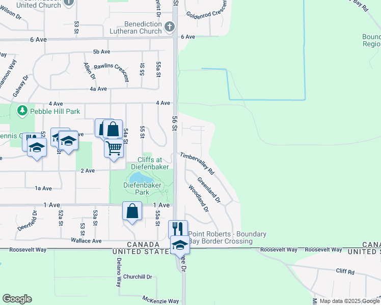 map of restaurants, bars, coffee shops, grocery stores, and more near 5627 Timbervalley Road in Delta
