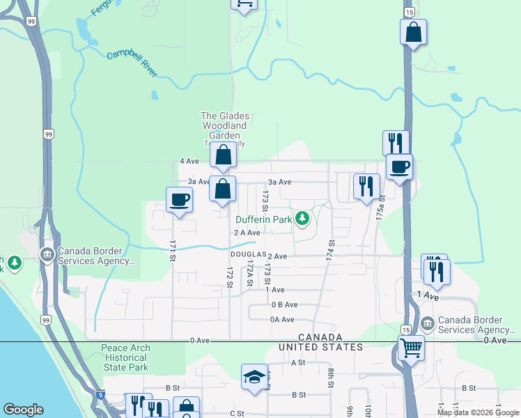map of restaurants, bars, coffee shops, grocery stores, and more near 295 173 Street in Surrey