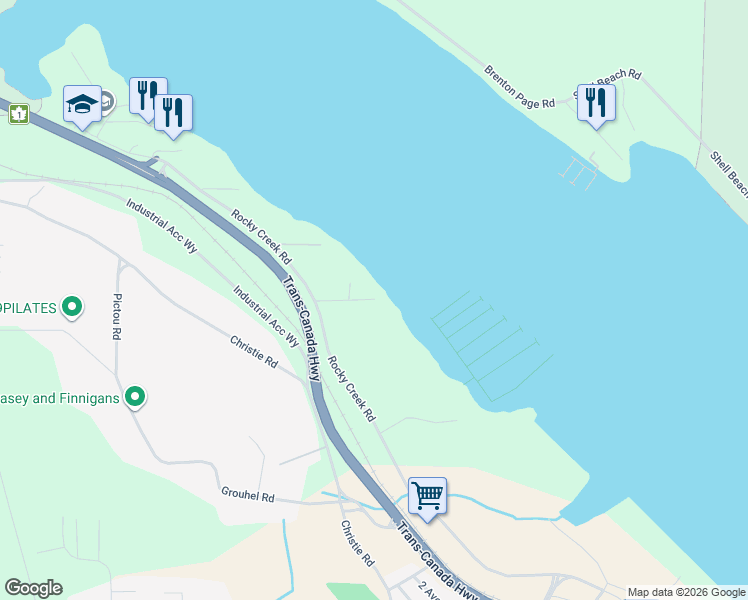 map of restaurants, bars, coffee shops, grocery stores, and more near 4910 Harbour View Road in Ladysmith