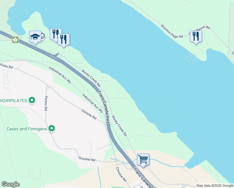 map of restaurants, bars, coffee shops, grocery stores, and more near 12421 Rocky Creek Road in Ladysmith