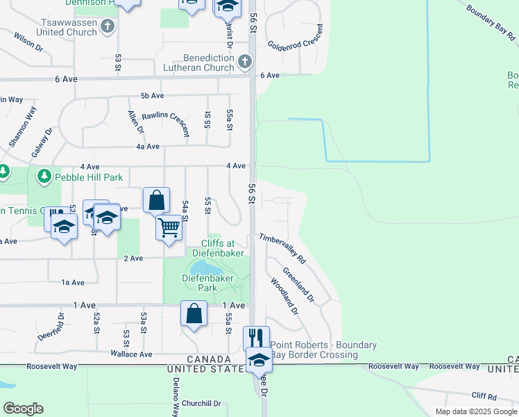 map of restaurants, bars, coffee shops, grocery stores, and more near 5634 Wellsgreen Place in Delta