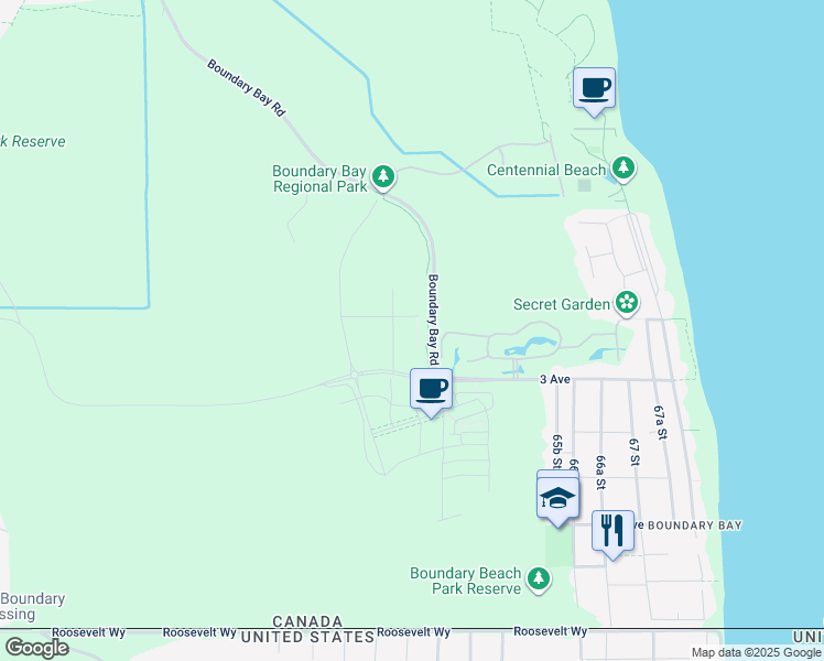 map of restaurants, bars, coffee shops, grocery stores, and more near 6366 Dairy Avenue in Delta