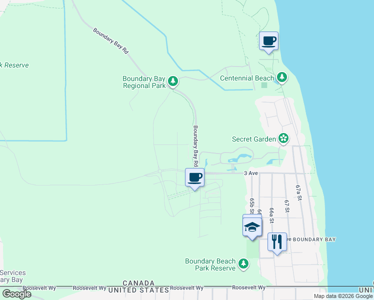 map of restaurants, bars, coffee shops, grocery stores, and more near 6366 Dairy Avenue in Delta