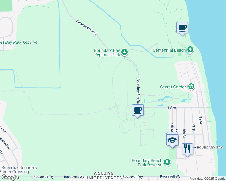 map of restaurants, bars, coffee shops, grocery stores, and more near 366 Red Barn Boulevard in Delta
