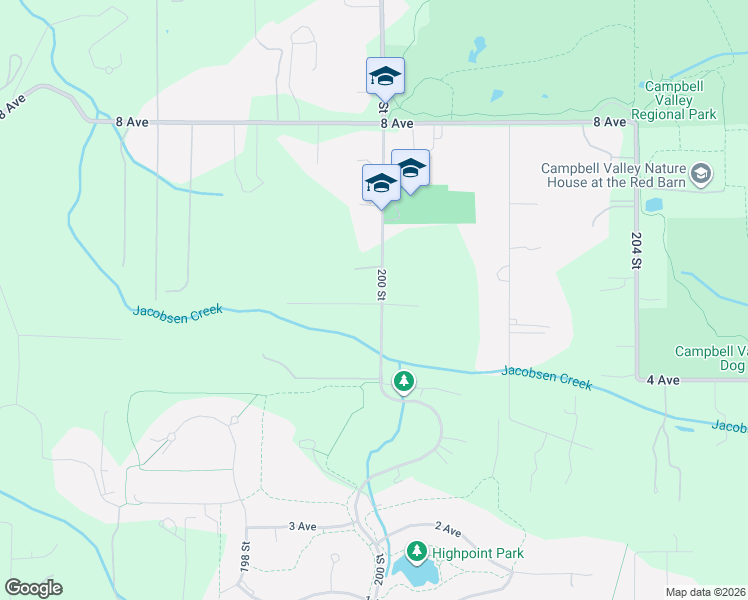 map of restaurants, bars, coffee shops, grocery stores, and more near 521 200 Street in Langley Township