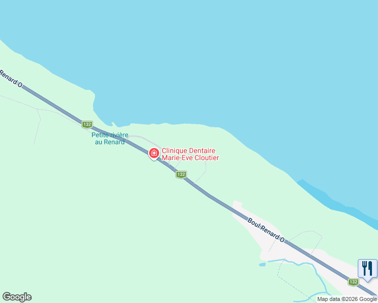 map of restaurants, bars, coffee shops, grocery stores, and more near 180 Boulevard Renard Ouest in Gaspé