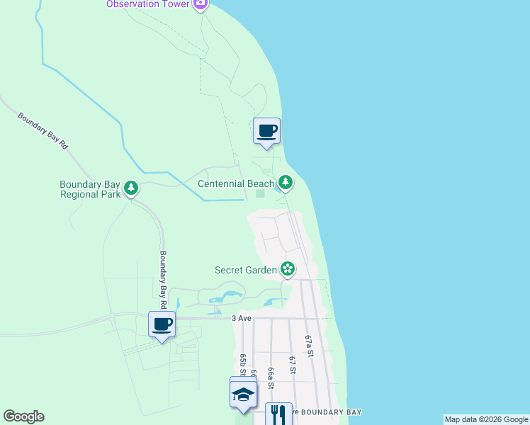 map of restaurants, bars, coffee shops, grocery stores, and more near 552 Seashell Drive in Delta