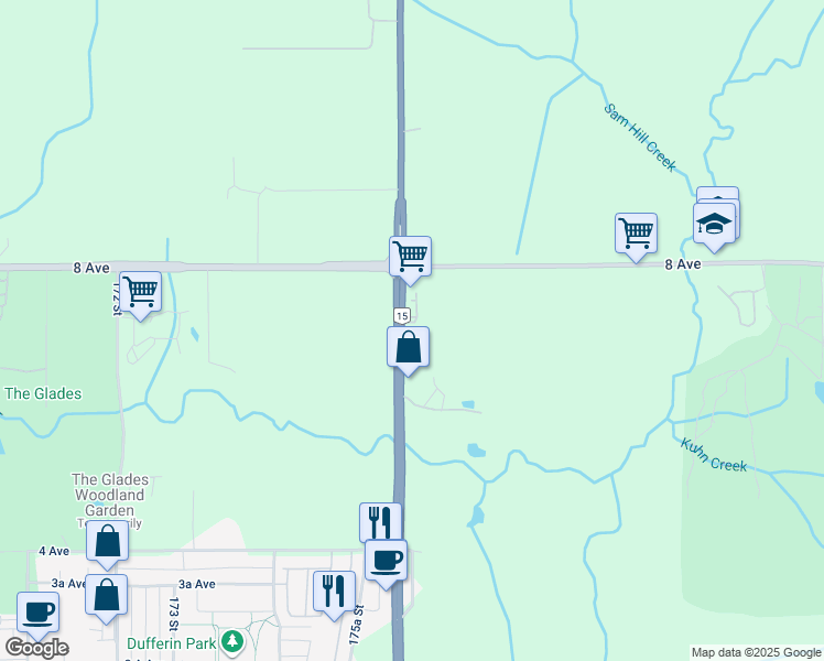 map of restaurants, bars, coffee shops, grocery stores, and more near 714 176 Street in Surrey