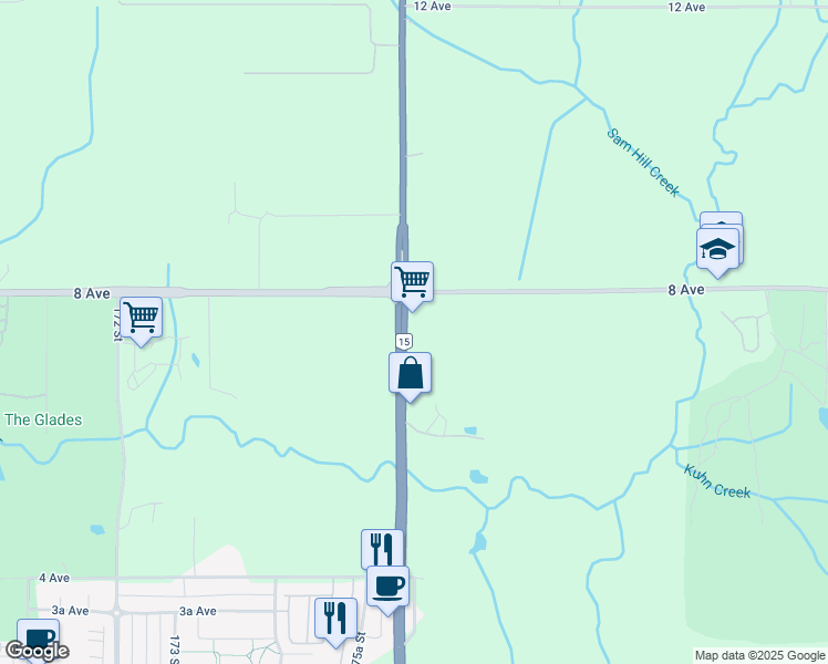 map of restaurants, bars, coffee shops, grocery stores, and more near 730 176 Street in Surrey