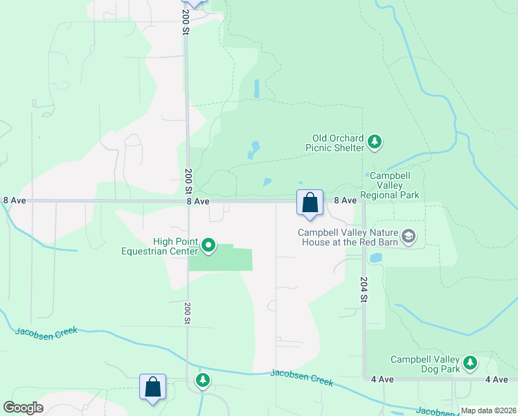 map of restaurants, bars, coffee shops, grocery stores, and more near 20178 8 Avenue in Langley Township