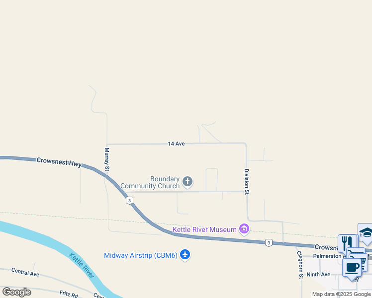 map of restaurants, bars, coffee shops, grocery stores, and more near 992 14 Avenue in Midway