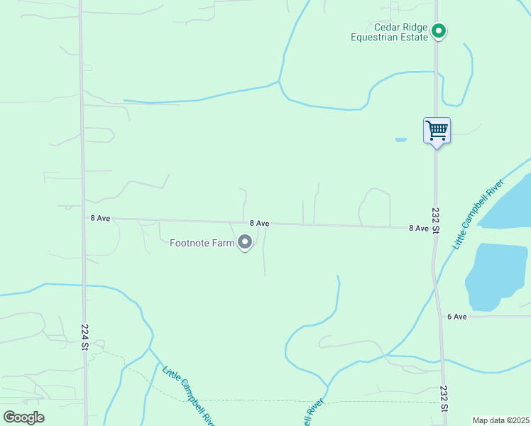 map of restaurants, bars, coffee shops, grocery stores, and more near 22850 8 Avenue in Langley City