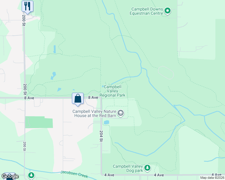 map of restaurants, bars, coffee shops, grocery stores, and more near 20285 8 Avenue in Langley Township