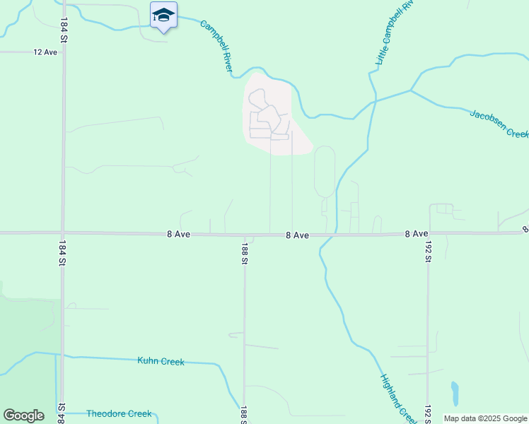 map of restaurants, bars, coffee shops, grocery stores, and more near 18843 8 Avenue in Surrey