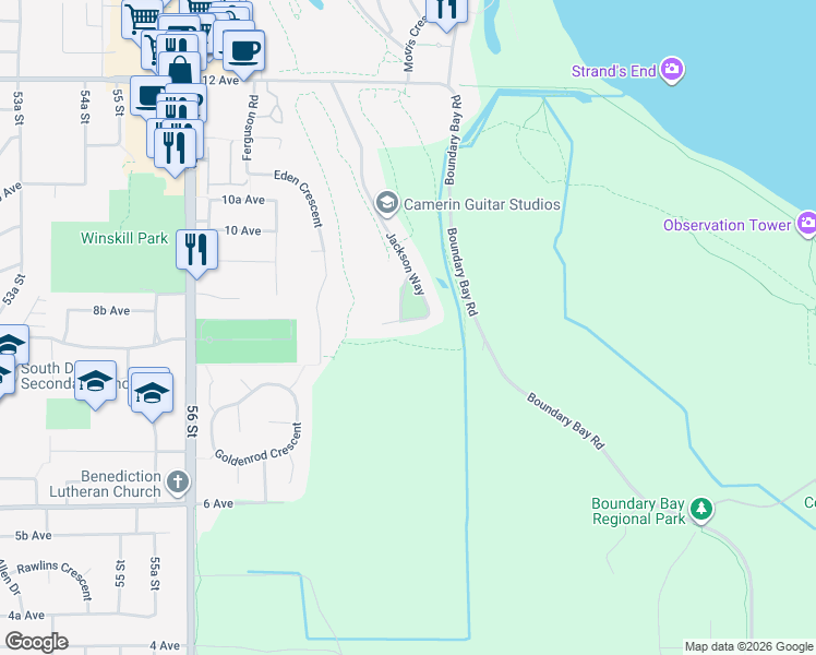 map of restaurants, bars, coffee shops, grocery stores, and more near 860 Jackson Way in Delta