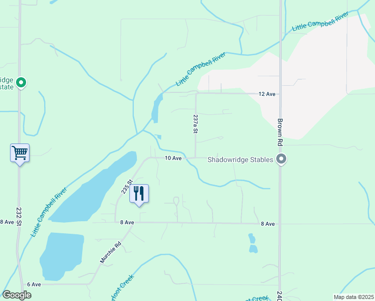 map of restaurants, bars, coffee shops, grocery stores, and more near 1021 237A Street in Langley City