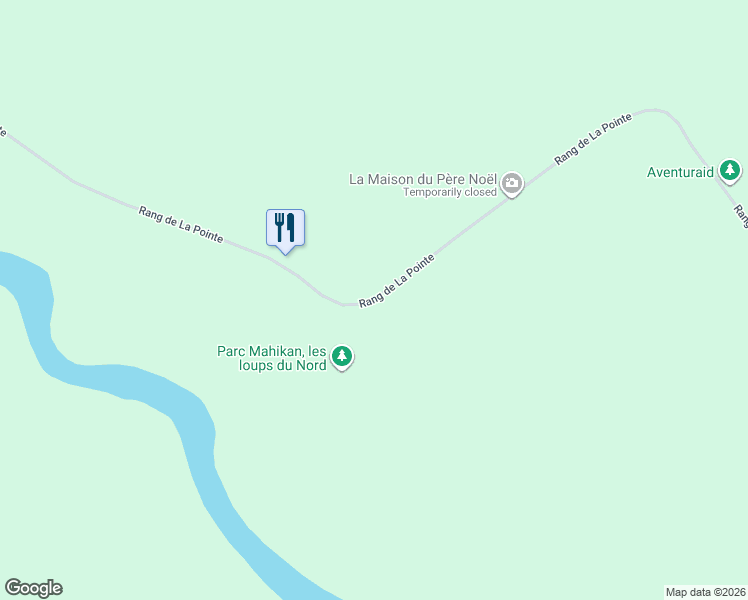 map of restaurants, bars, coffee shops, grocery stores, and more near Rang Lapointe in Saguenay–Lac-Saint-Jean