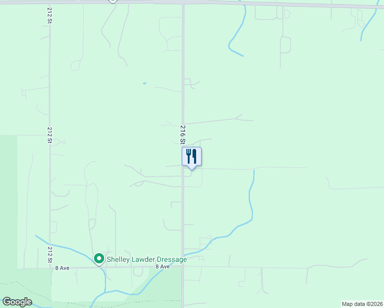 map of restaurants, bars, coffee shops, grocery stores, and more near 1144 216 Street in Langley Township