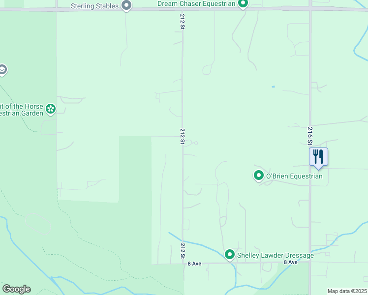 map of restaurants, bars, coffee shops, grocery stores, and more near 1192 212 Street in Langley Township