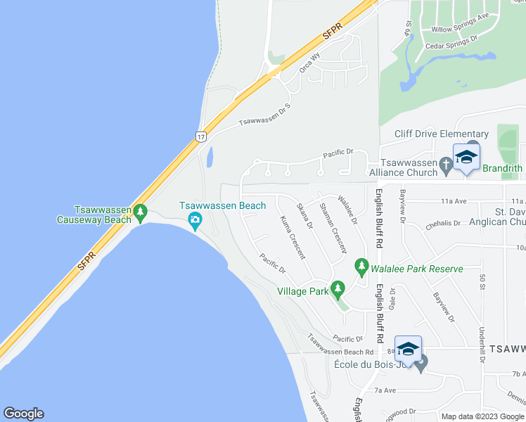 map of restaurants, bars, coffee shops, grocery stores, and more near 1086 Pacific Court in Delta