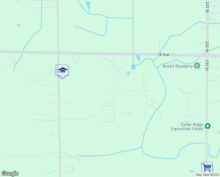 map of restaurants, bars, coffee shops, grocery stores, and more near 1405 227 Street in Langley Township