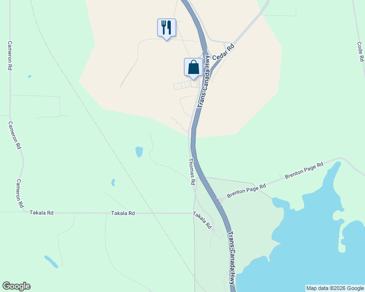 map of restaurants, bars, coffee shops, grocery stores, and more near 13030 Thomas Road in Ladysmith