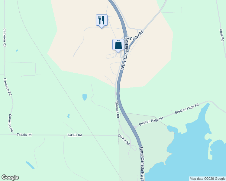 map of restaurants, bars, coffee shops, grocery stores, and more near 13070 Thomas Road in Ladysmith