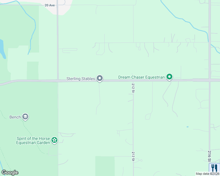 map of restaurants, bars, coffee shops, grocery stores, and more near 21068 16 Avenue in Langley Township