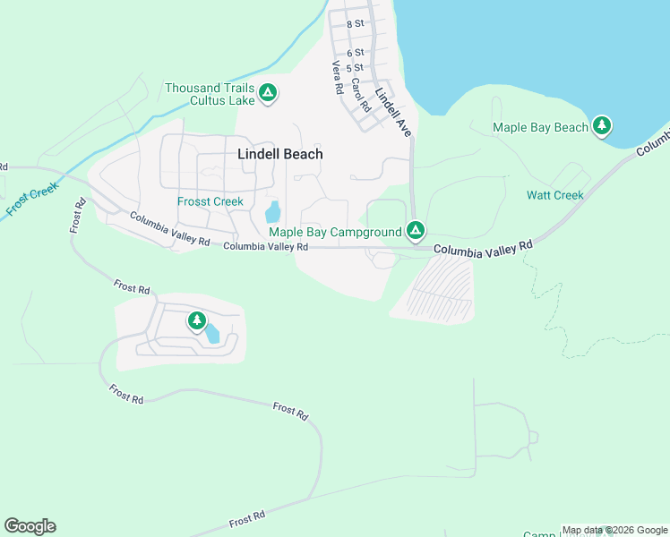 map of restaurants, bars, coffee shops, grocery stores, and more near 1885 Columbia Valley Road in Lindell Beach