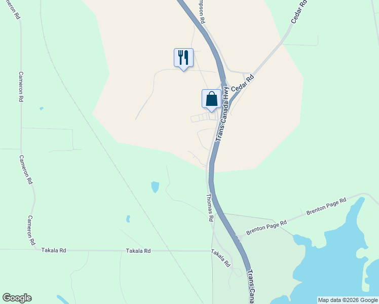 map of restaurants, bars, coffee shops, grocery stores, and more near 13070 Thomas Road in Ladysmith