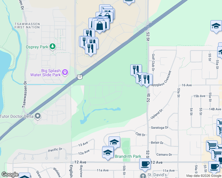 map of restaurants, bars, coffee shops, grocery stores, and more near 1630 Fir Springs Lane in Delta