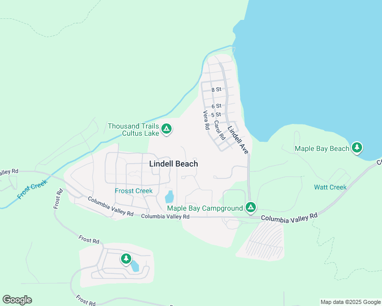 map of restaurants, bars, coffee shops, grocery stores, and more near 1859 Columbia Valley Road in Lindell Beach