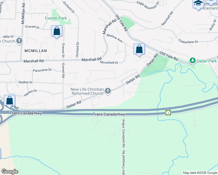 map of restaurants, bars, coffee shops, grocery stores, and more near in Abbotsford