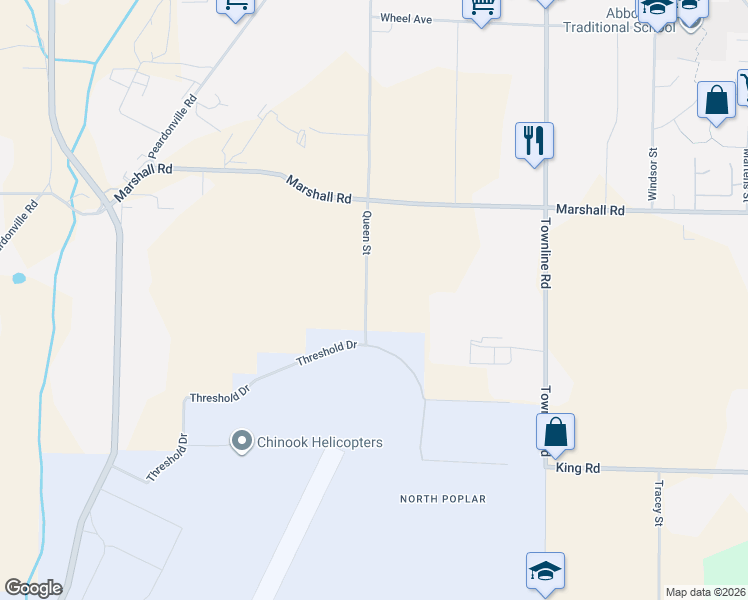 map of restaurants, bars, coffee shops, grocery stores, and more near 1850 Queen Street in Abbotsford