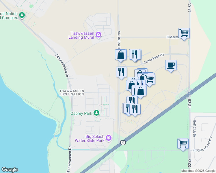 map of restaurants, bars, coffee shops, grocery stores, and more near 4766 Spruce Way in Vancouver