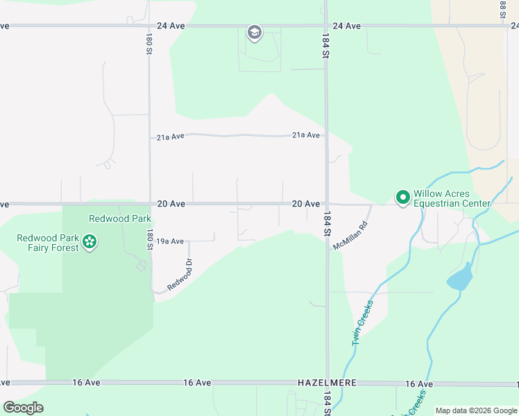 map of restaurants, bars, coffee shops, grocery stores, and more near 18238 20 Avenue in Surrey