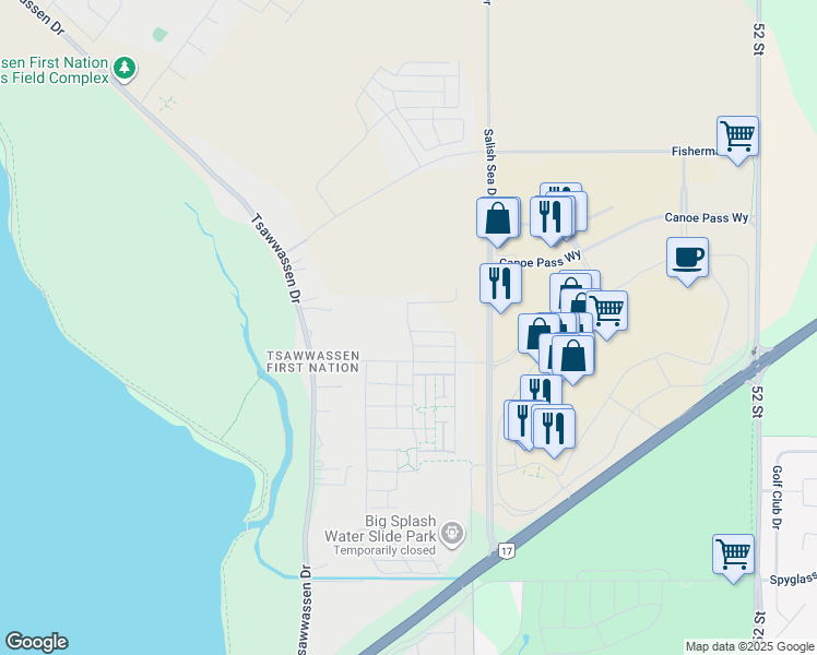 map of restaurants, bars, coffee shops, grocery stores, and more near 1966 Osprey Drive in Metro Vancouver