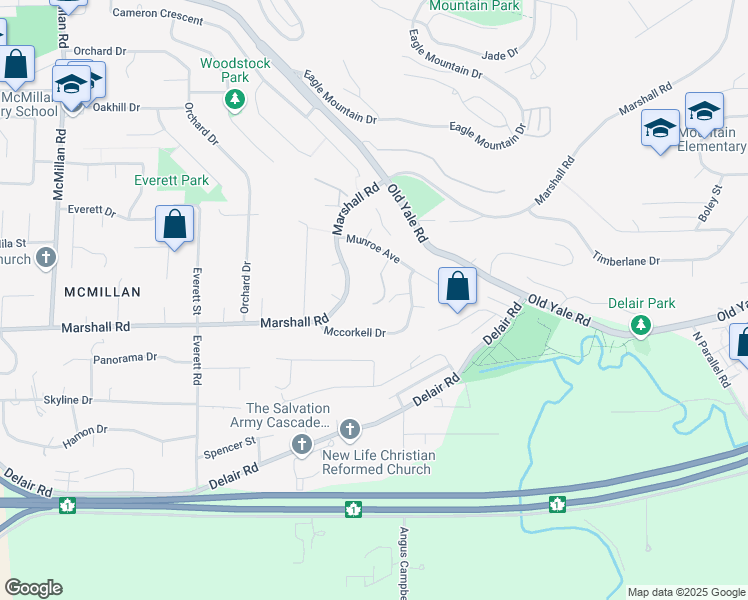 map of restaurants, bars, coffee shops, grocery stores, and more near 2052 Joshua Place in Abbotsford