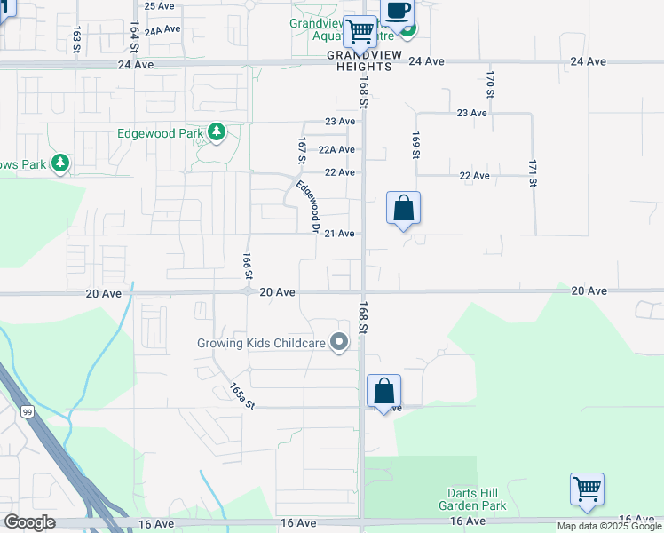 map of restaurants, bars, coffee shops, grocery stores, and more near in Surrey