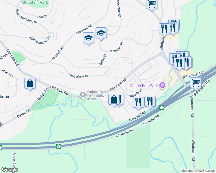 map of restaurants, bars, coffee shops, grocery stores, and more near 35893 Old Yale Road in Abbotsford