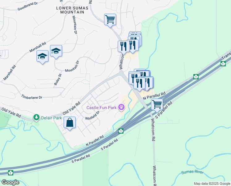 map of restaurants, bars, coffee shops, grocery stores, and more near 2088 Winfield Drive in Abbotsford