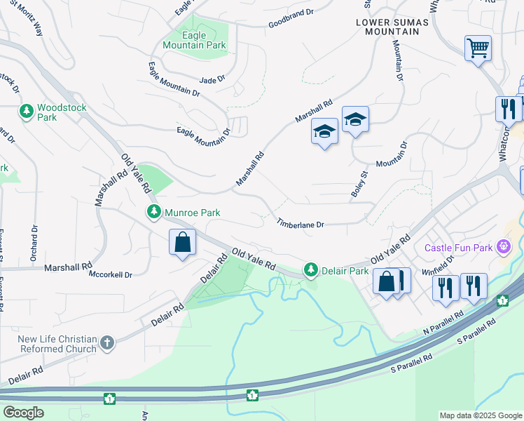 map of restaurants, bars, coffee shops, grocery stores, and more near 35624 Dina Place in Abbotsford