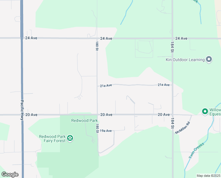 map of restaurants, bars, coffee shops, grocery stores, and more near 18066 21A Avenue in Surrey