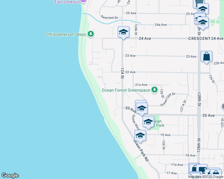 map of restaurants, bars, coffee shops, grocery stores, and more near 2110 Indian Fort Drive in Surrey