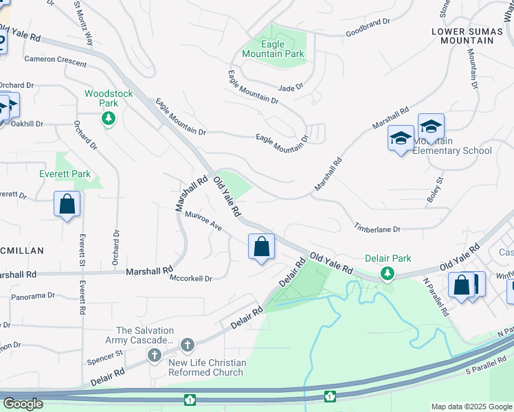 map of restaurants, bars, coffee shops, grocery stores, and more near 35418 Good Road in Abbotsford