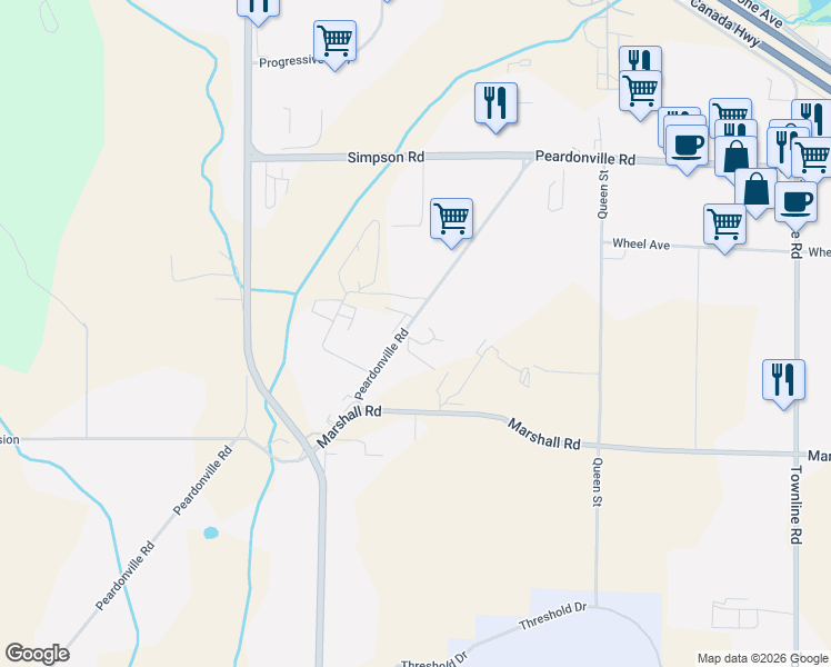 map of restaurants, bars, coffee shops, grocery stores, and more near 2162 Peardonville Road in Abbotsford
