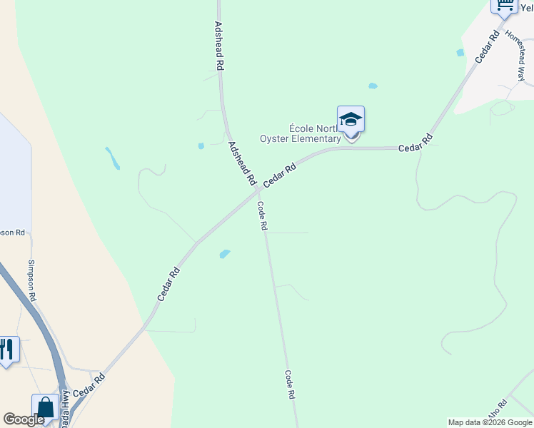 map of restaurants, bars, coffee shops, grocery stores, and more near 286A Code Road in Ladysmith