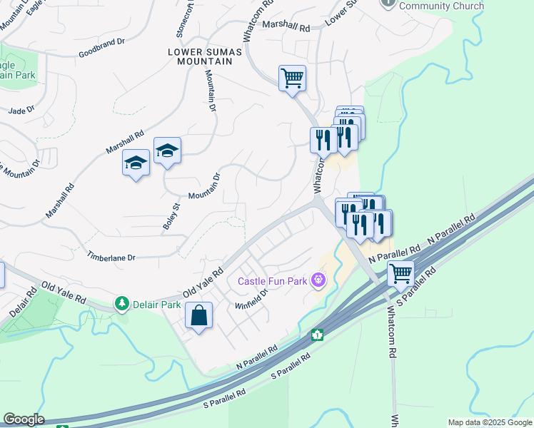 map of restaurants, bars, coffee shops, grocery stores, and more near 36034 Southridge Place in Abbotsford