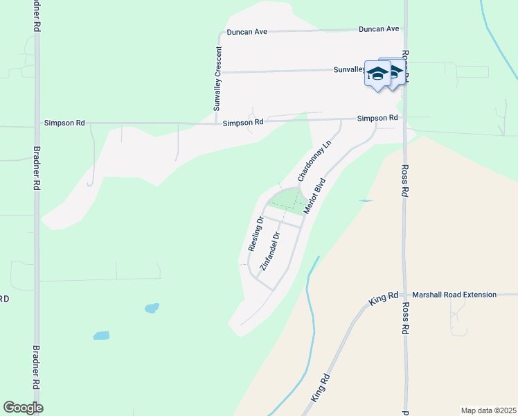 map of restaurants, bars, coffee shops, grocery stores, and more near 2203 Riesling Drive in Abbotsford